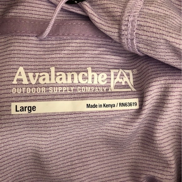 NWT AVALANCHE OUTDOOR SUPPLY Lavender Lightweight Moisture Wicking Hoodie Size L - Picture 5 of 10